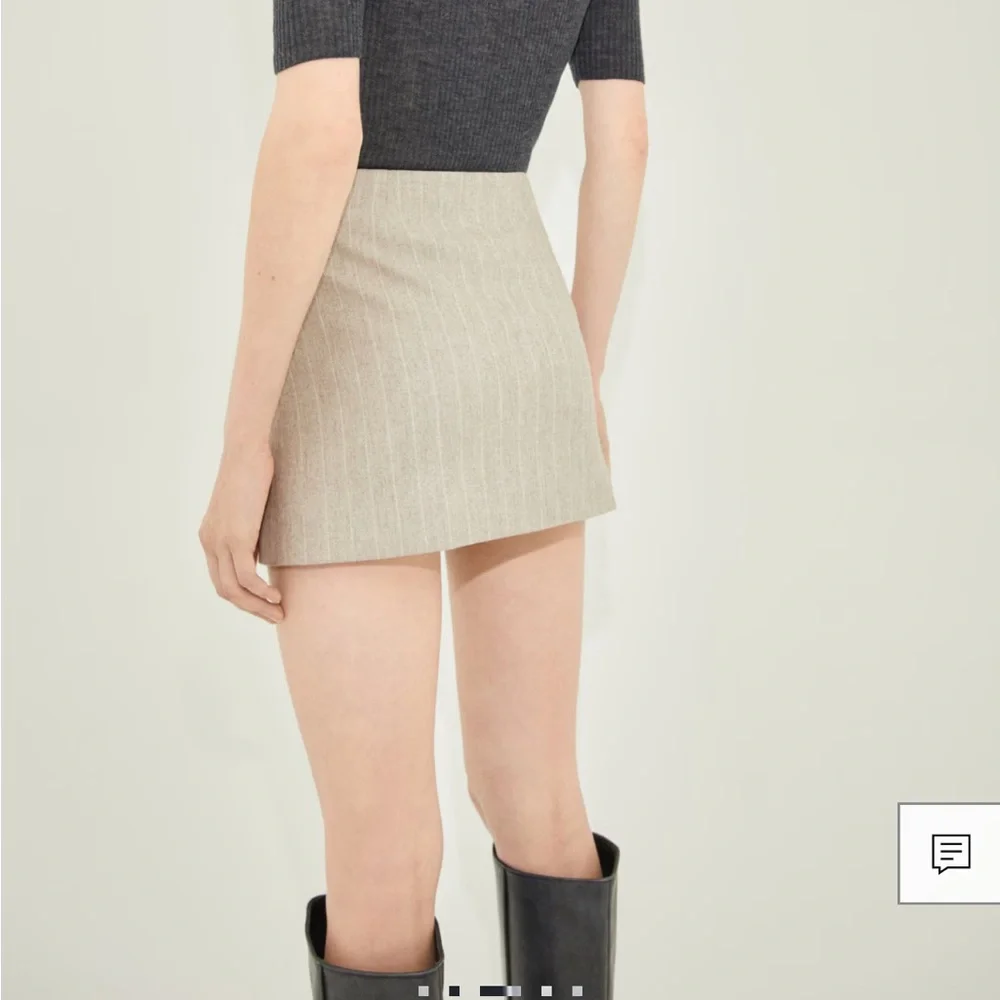 PINSTRIPE WOOL SKIRT 8 - Picture 2 of 5